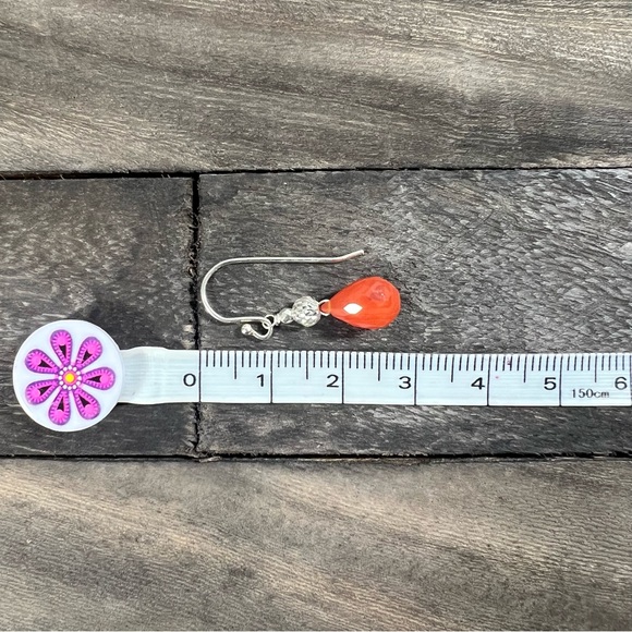 Carnelian Teardrop Earrings - Picture 4 of 11